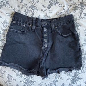 Madewell High-Rise Black Denim Shorts